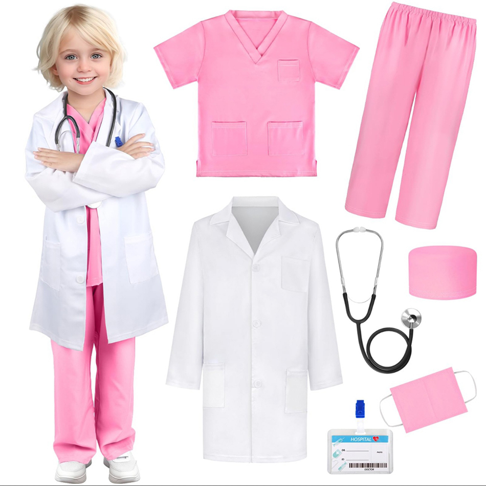 Kids Doctor Education - Unissex crianças branco confortável uniformes médicos