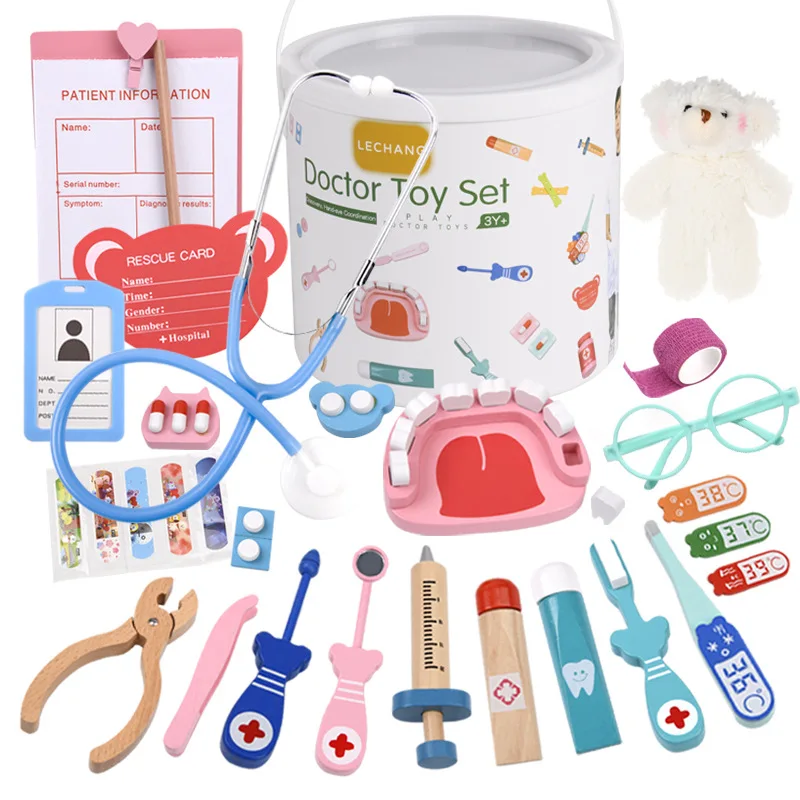 Kids Doctor Education - Conjunto de brinquedos educativos de madeira