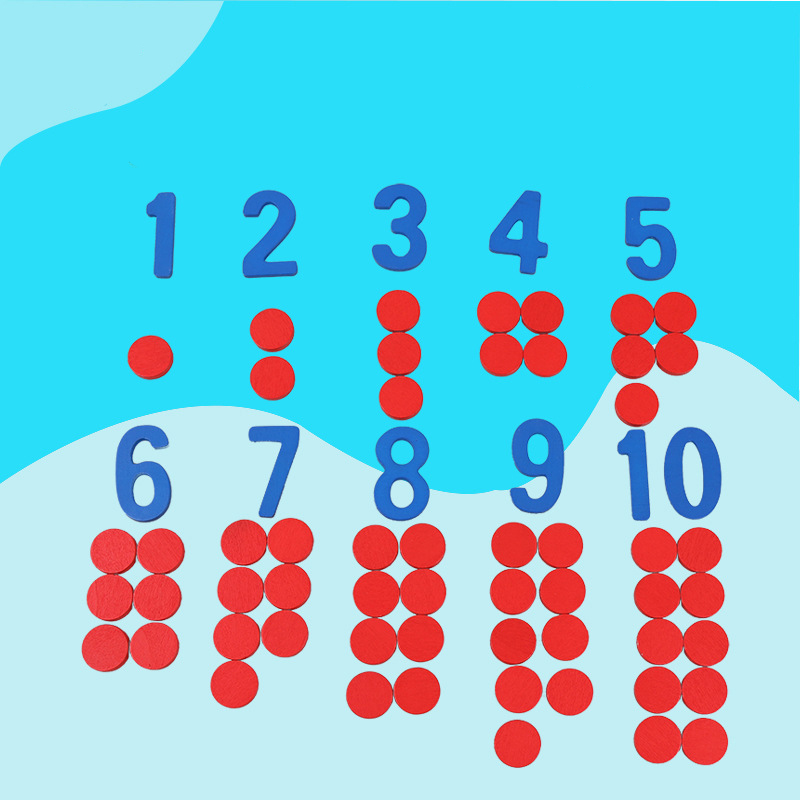 Kids Education Number - Crianças de madeira montessori cartões cognitivos