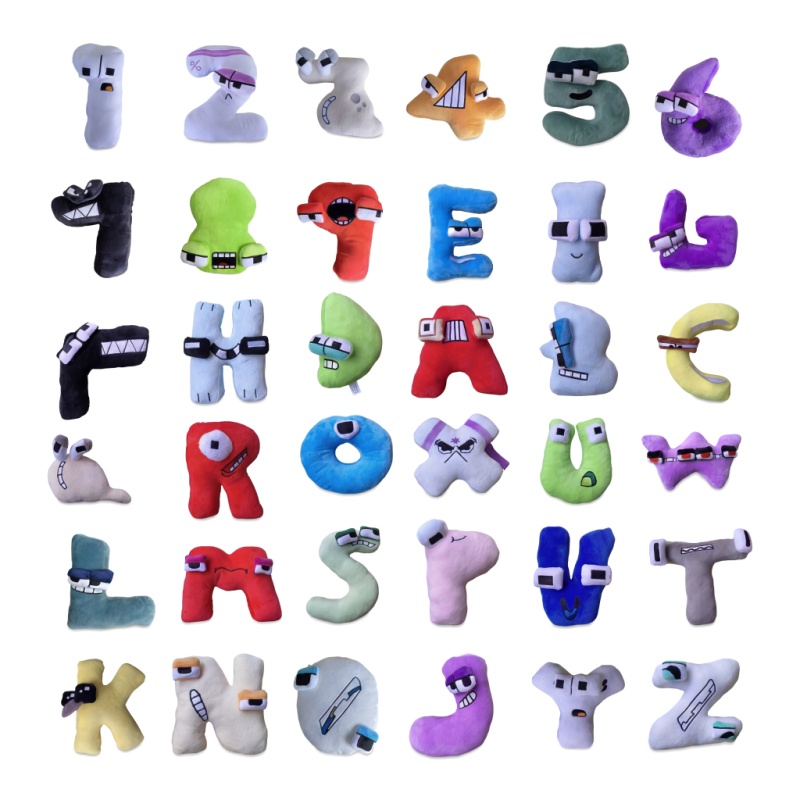 Kids Education Alphabet Numbers - Conjunto de 26 Brinquedos de Pelúcia