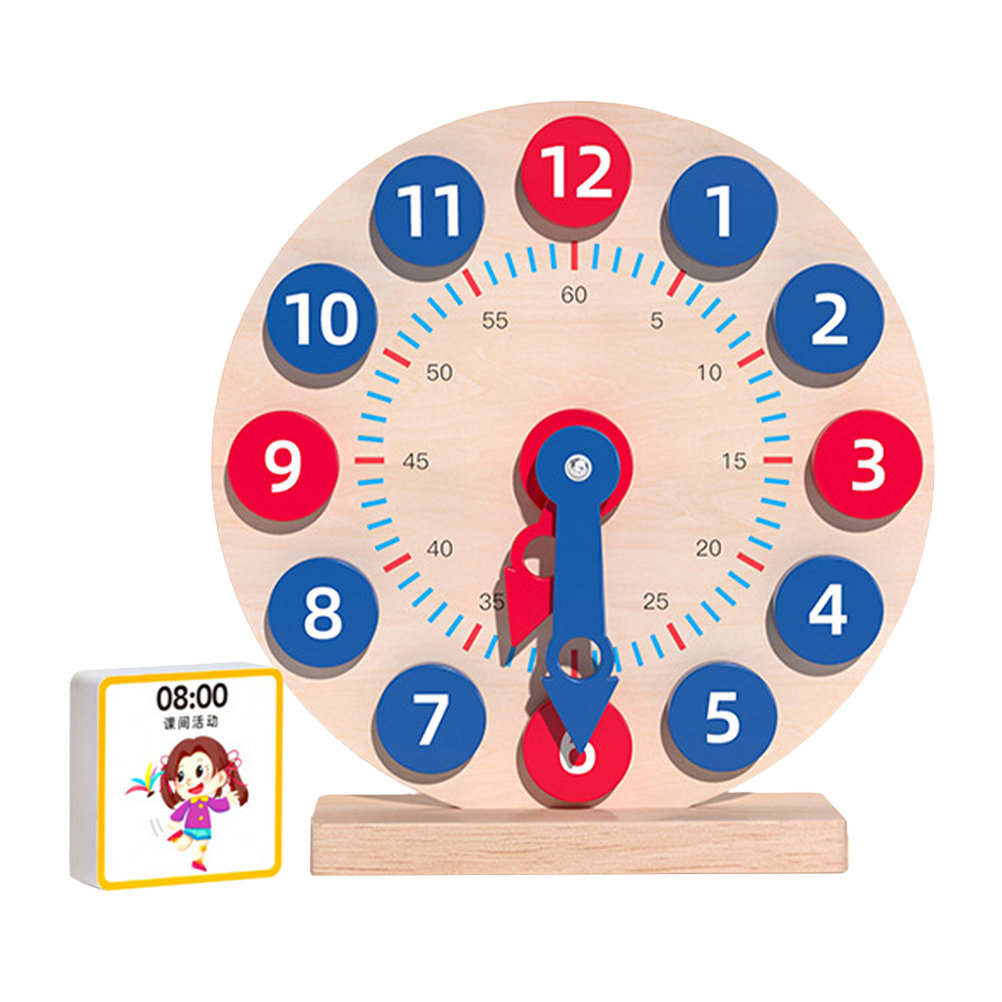 Kids Education Number - 1 Conjunto de Relógio de Madeira