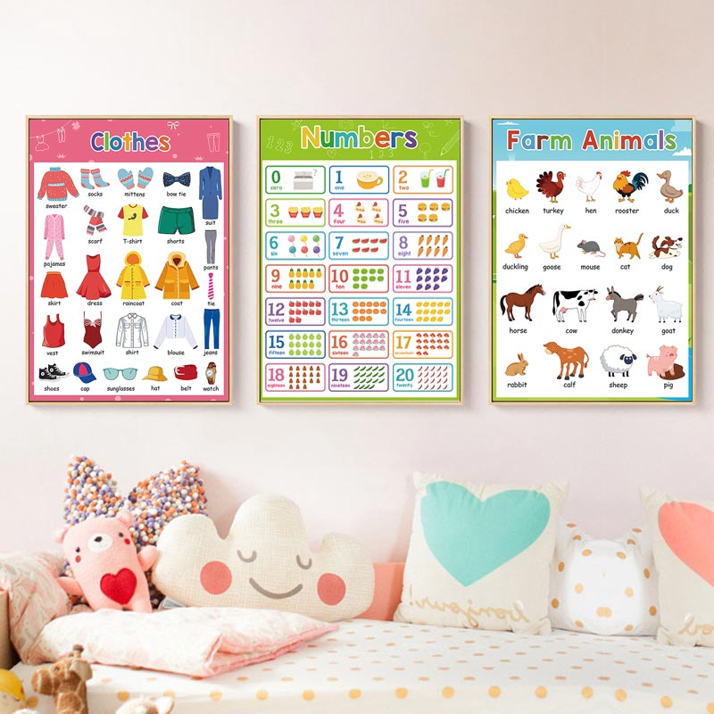 1 peça sem moldura, quadro de  - Kids Education Alphabet Numbers avaliação e preço