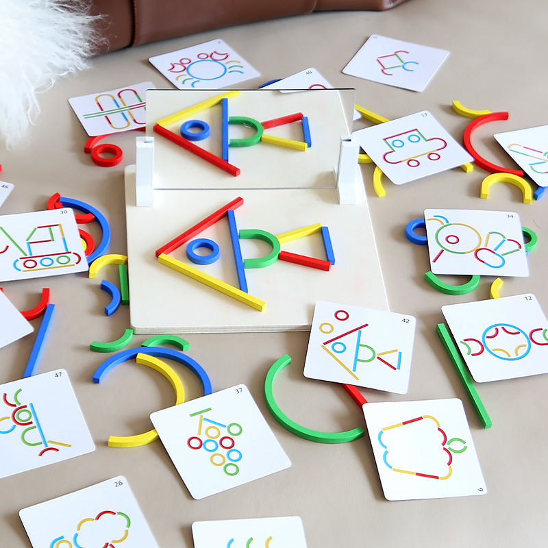 Montessori espelho quebra-cabe - Kids Educational Game 3 avaliação e preço