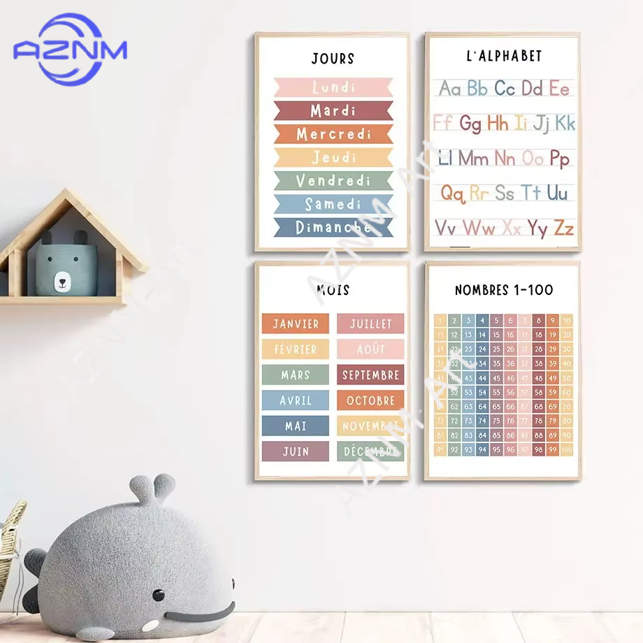 1PC, Pintura em Tela com Forma - Kids Education Alphabet Numbers avaliação e preço