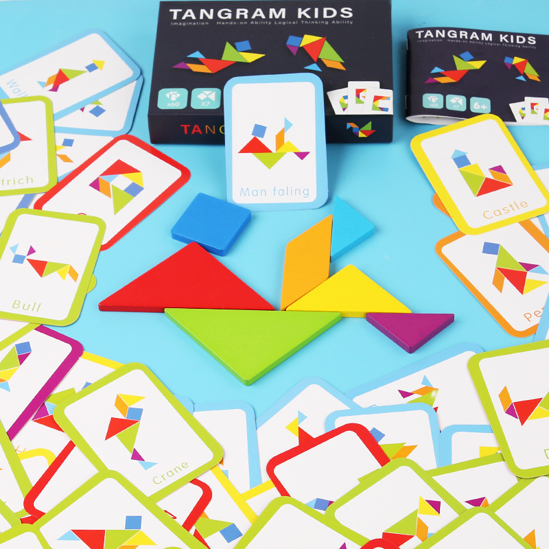 Tangram de madeira quebra-cabe - Kids Educational Game 3 avaliação e preço