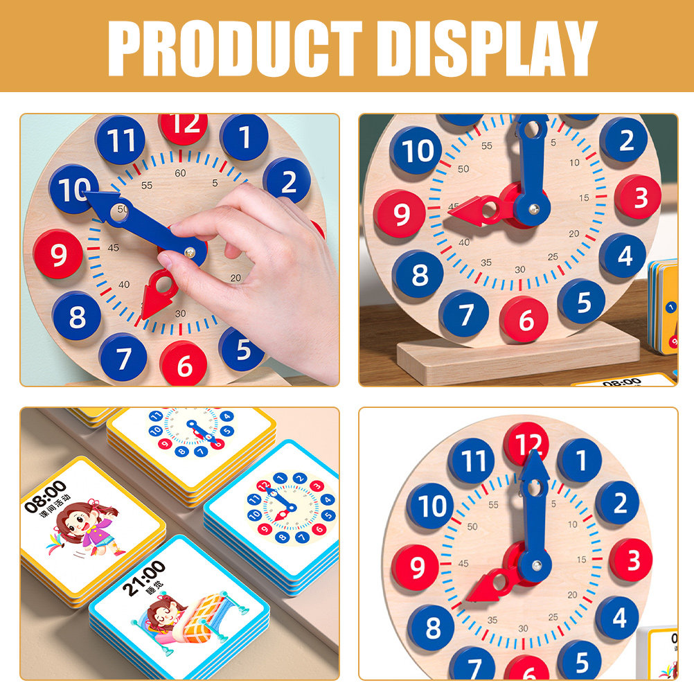 1 Conjunto de Relógio de Madei - Kids Education Number avaliação e preço