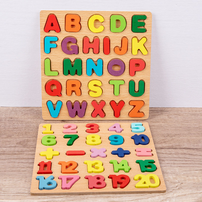Alfabeto de madeira quebra-cab - Kids Education Alphabet Numbers avaliação e preço